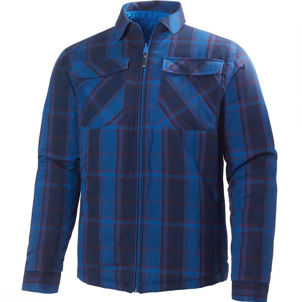 Helly Hansen Men's Jotun Flannel Reversible Casual Jacket Blue Medium